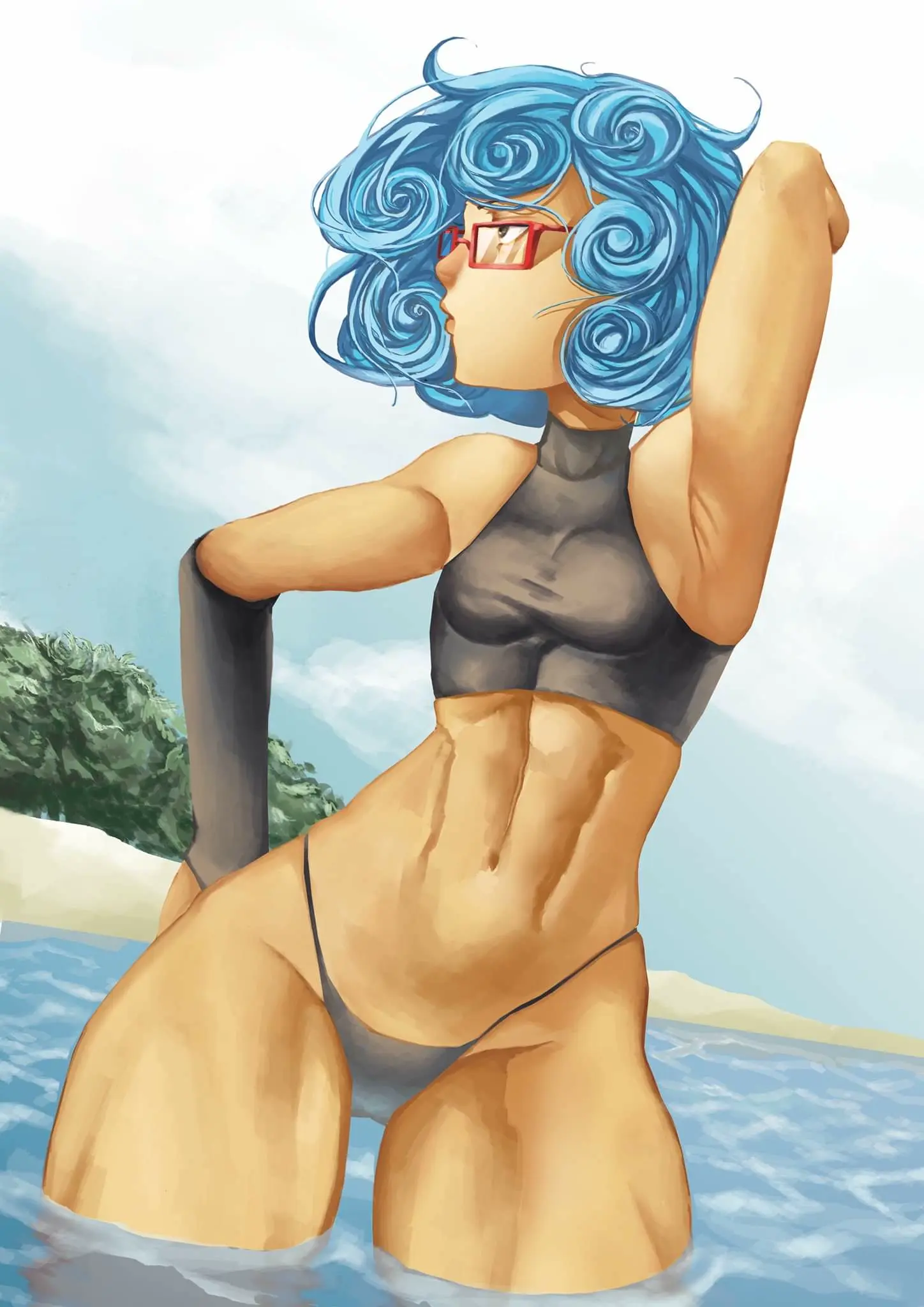Image 1girls,breasts,female,human,armpits,glasses,petite,shounen_jump,rule_63,jojo's_bizarre_adventure,genderswap_(mtf),genderswap,vento_aureo,format1970_(artist),ghiaccio