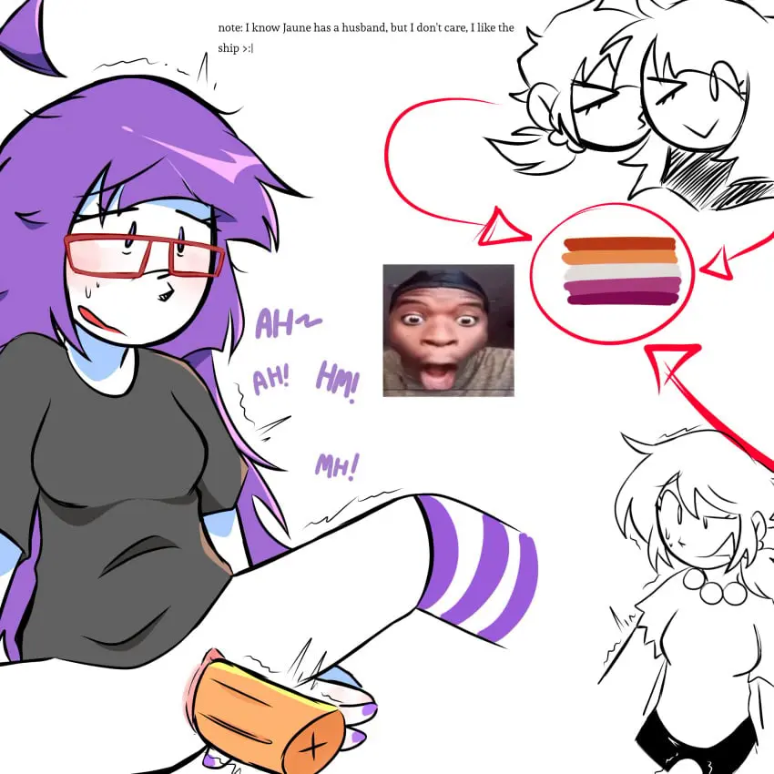 Image female, 2girls, multiple_girls, blonde_hair, artist_request, purple_hair, yuri, mommy, shitpost