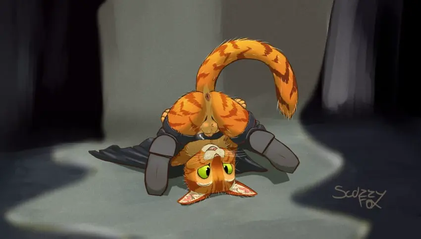 Image clothing, hi_res, open_mouth, smile, solo, male, male_only, shaded, balls, anthro, anus, green_eyes, spread_legs, spreading, absurd_res, cute, presenting, legs_up, footwear, fur, genitals, mammal, cape, belt, orange_body, feline, 2024, boots, animal_genitalia, sheath, orange_fur, felid, on_model, domestic_cat, felis, presenting_anus, flexible, holding_both_legs, dreamworks, fuzzy, puss_in_boots_(dreamworks), shrek_(series), puss, tabby_cat, whiskers, upside-down, scuzzyfox