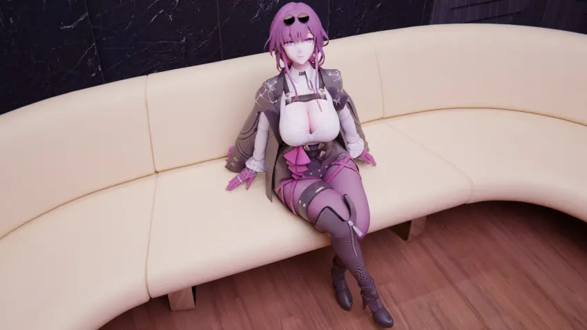 Image big_breasts,breasts,female,thighhighs,big_ass,thighs,glasses,blender,jacket,big_thighs,boots,honkai:_star_rail,honkai_(series),kafka_(honkai:_star_rail)