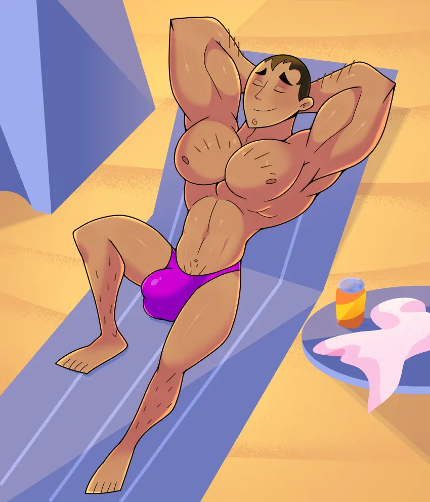 Image brown_eyes,male,penis,disney,muscular,muscular_male,beach,male_only,tan_skin,pubic_hair,erect_penis,2024,commission,arm_hair,kim_possible,tan-skinned_male,definetelyyuu,iamyuu,yuunsfw,senor_senior_junior