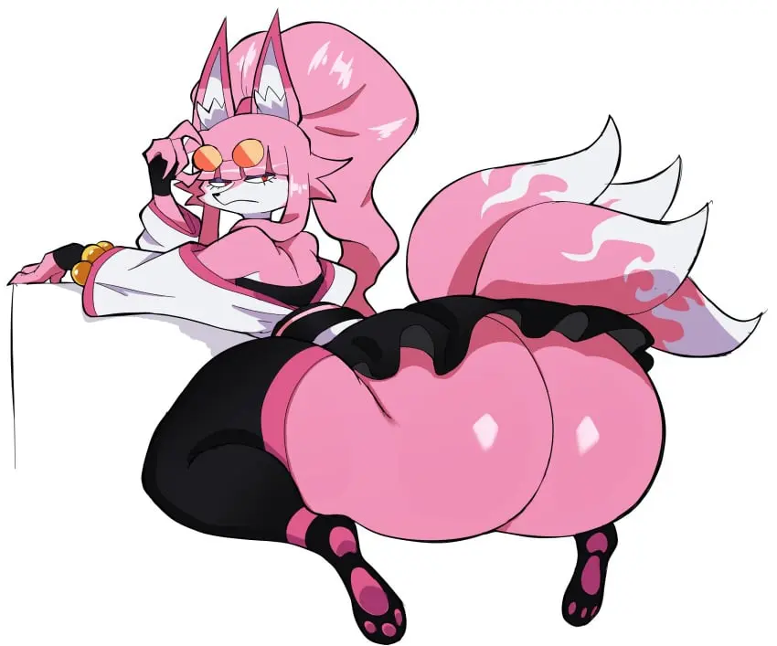 Image tail,fat_ass,tagme,sunglasses_on_head,multicolored_fur,annoyed,sunglasses,pink_fur,multi_tail,tails,cyberlord1109,project:_grand_regalia,shakugan_(cyberlord1109)
