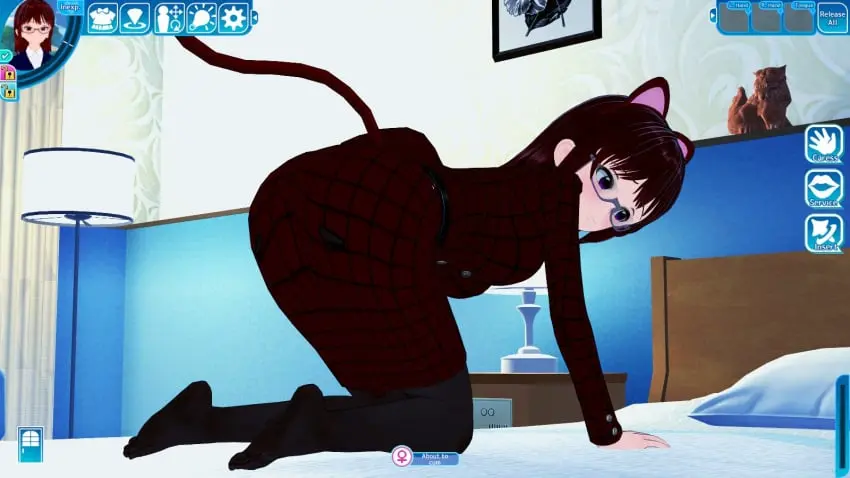 Image 1girls,clothing,female,ass,futanari,intersex,cat_girl,catgirl,3d,dickgirl,koikatsu,game,video_games,video_game,flipline_studios,papa_louie,quinn_(papa_louie),perri_bogard