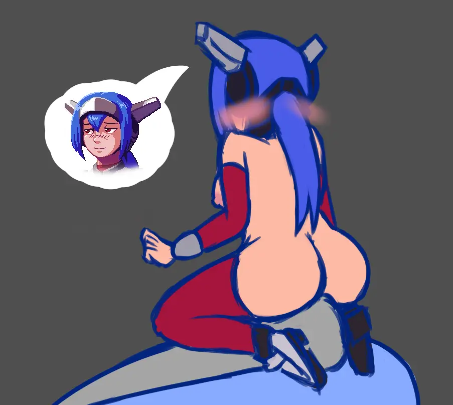 Image 1girls,blush,breasts,female,light-skinned_female,red_eyes,1boy,blue_hair,male,thighhighs,big_ass,faceless_male,thighs,ponytail,headwear,embarrassed,shy,color,looking_away,2d,smug,self_upload,grey_body,face_sitting,smirk,naked_thighhighs,pixel_art,facesitting,smug_face,png,faceless_character,barely_clothed,dark_blue_hair,anon,flat_colors,dat_ass,anonymous_male,colorized,sitting_on_head,hentaifan25,cross_code,hybrid_artstyle,lea_(cross_code)
