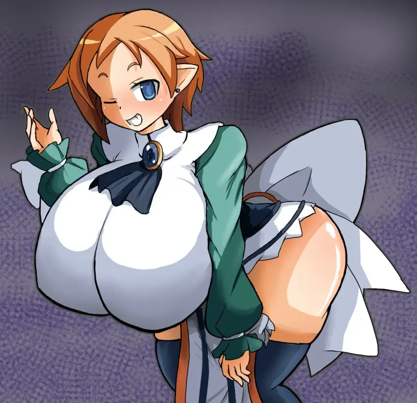 Image big_breasts,breasts,female,large_breasts,looking_at_viewer,blue_eyes,short_hair,thighhighs,ass,huge_ass,thick_thighs,thighs,wide_hips,hips,huge_breasts,enormous_breasts,gigantic_breasts,massive_breasts,pointy_ears,brown_hair,bimbo,tight_clothing,impossible_clothes,impossible_shirt,elf_ears,huge_thighs,huge_hips,tight_clothes,flirting,tight,tight_shirt,flirting_with_viewer,disgaea,nippon_ichi_software,impossible_clothing,magic_knight_(disgaea),gasotaxok