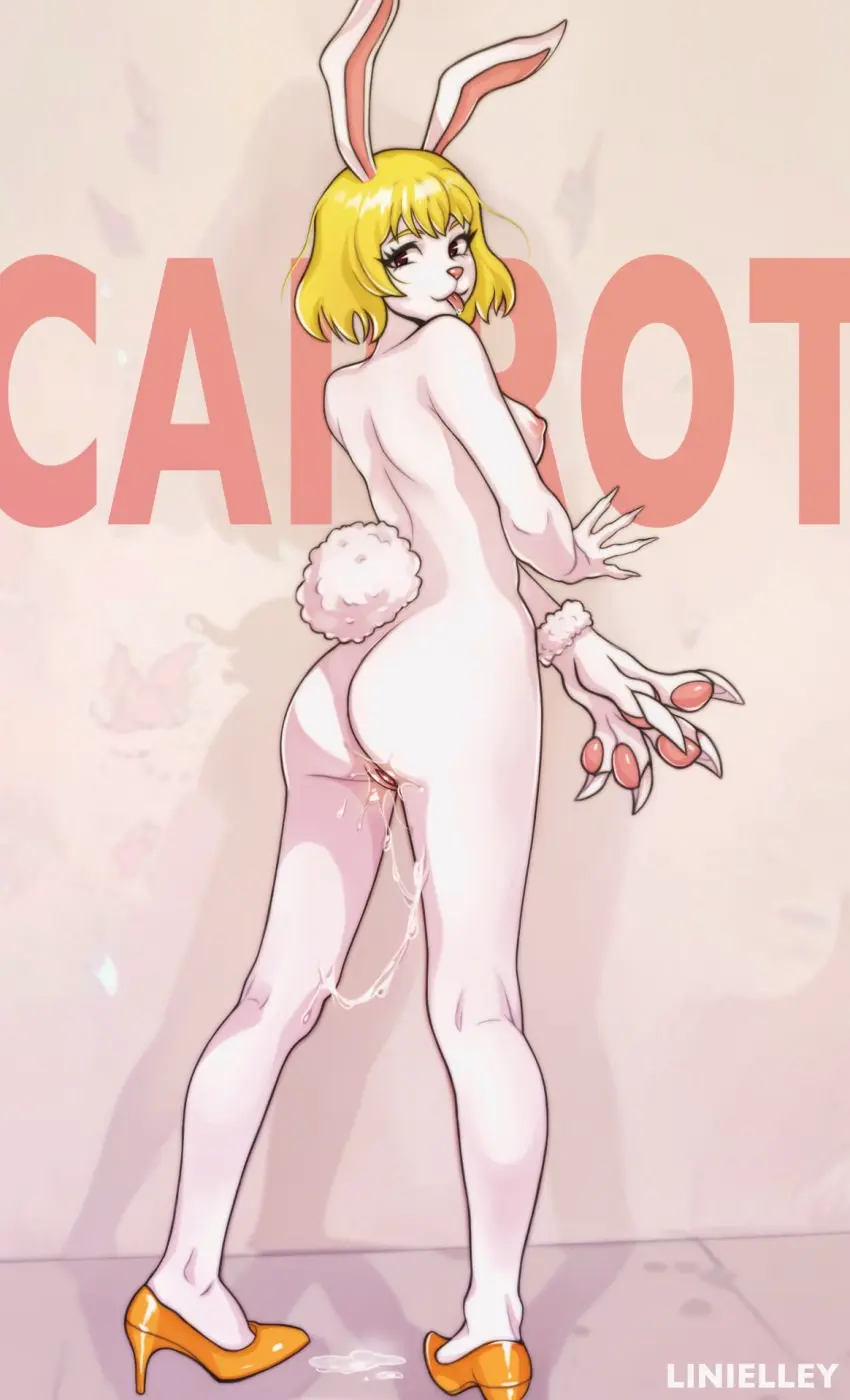 Image 1girls,female,female_only,looking_at_viewer,tongue_out,one_piece,blonde_hair,rabbit_ears,wet_pussy,claws,rabbit_girl,carrot_(one_piece),linielley