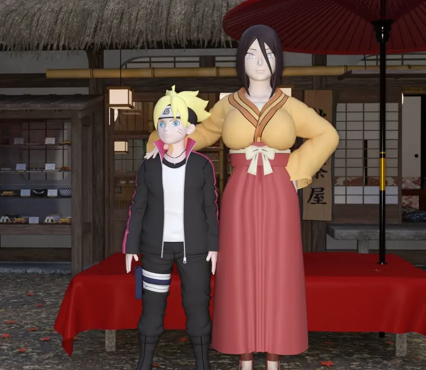 Image 1girls,big_breasts,breasts,female,1boy,male,tagme,blonde_hair,brown_hair,mature_female,hand_on_another's_shoulder,hand_on_hip,3d,naruto,naruto_(series),boruto:_naruto_next_generations,hyuuga_hanabi,traditional_clothes,uzumaki_boruto,aunt_and_nephew