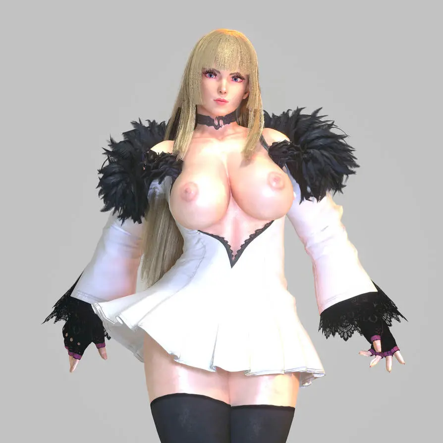 Image 1girls,breasts,breasts_out,female,female_only,large_breasts,long_hair,solo,bangs,thighhighs,choker,female_focus,thighs,wide_hips,tagme,blonde_hair,dress,busty,3d,hourglass_figure,dress_pull,namco,tekken,tekken_8,emilie_de_rochefort,zeroreyko
