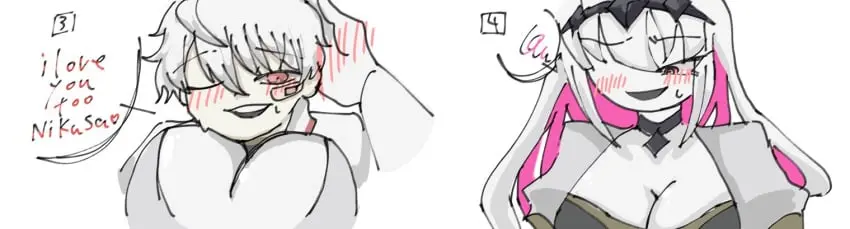Image big_breasts,blush,breasts,female,smile,white_hair,headgear,text,pink_eyes,text_bubble,wholesome,fnf,fnf_mod,fnf_mods,friday_night_funkin,friday_night_funkin_mod,fnf_entity,nikusa_(sugarratio),bell_nova,crimson_eyes,infini-verse,nikusa,nikusa_(fnf)