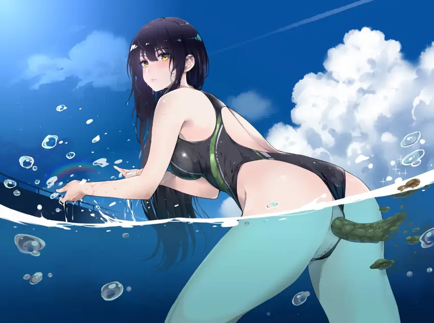 Image 1girls,female,ass,swimsuit,swimsuit_aside,censored,mosaic_censoring,scat,underwater