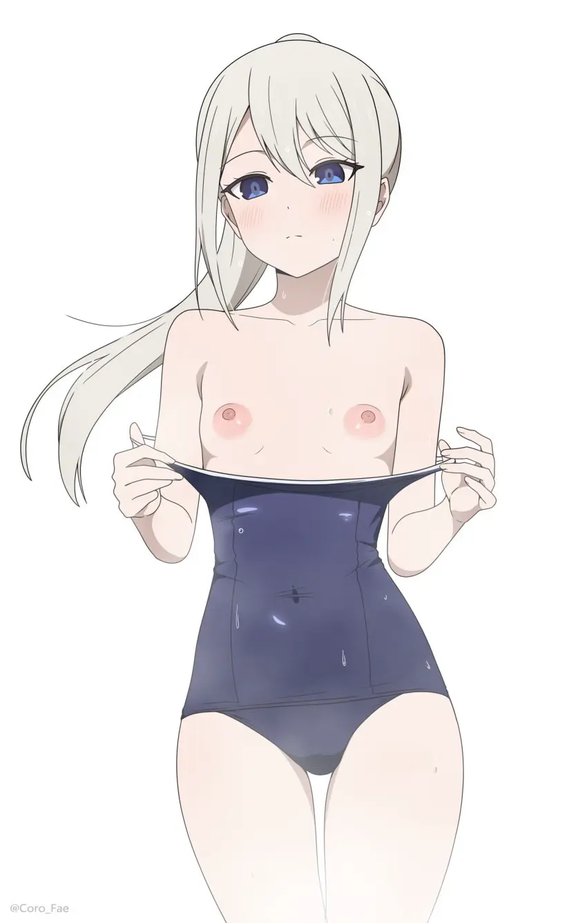 Image 1girls,blush,breasts,female,female_only,highres,light-skinned_female,light_skin,long_hair,looking_at_viewer,nipples,simple_background,solo,standing,white_background,white_hair,absurdres,blue_eyes,navel,nude,pussy,sidelocks,boobs,female_focus,small_breasts,thighs,ponytail,areolae,white_hair_female,waist,wet_skin,bare_shoulders,bare_thighs,belly,belly_button,collarbone,eyebrows_visible_through_hair,shoulders,nude_female,legs,naked,one-piece_swimsuit,swimsuit,petite,teenager,absurd_res,teenage_girl,accurate_art_style,uncensored_breasts,hair_between_eyes,presenting,slim_waist,upper_body,emotionless,presenting_breasts,blue_swimsuit,petite_body,chest,petite_female,thin_waist,high_resolution,steam,naked_female,puffy_nipples,fingers,blush_lines,flat_chest,kaguya-sama_wa_kokurasetai_~tensai-tachi_no_renai_zunousen~,shirogane_kei,swimwear,undressing,fingernails,school_swimsuit,uncensored_nipples,blushing,petite_breasts,slender_waist,bare_legs,bare_breasts,slim_girl,bare_arms,bare_chest,bare_skin,groin,student,blue_eyes_female,navel_visible_through_clothes,slender_body,v-line,dot_nose,official_style,swimsuit_pull,petite_girl,swimsuit_down,coro_fae,:(,blue_swimwear