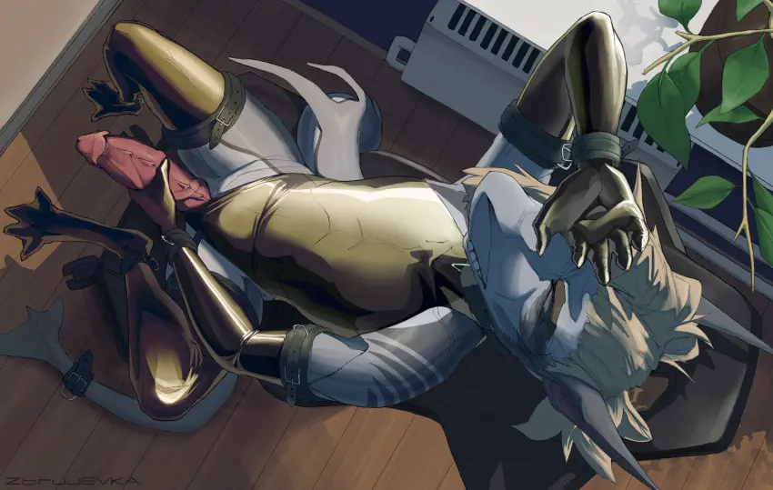 Image clothing,hi_res,solo,gloves,male,penis,anthro,sitting,stockings,covering_face,masturbation,genitals,grey_body,latex,latex_clothing,clothing_aside,legwear,fish,marine,shark,covering,furniture,plant,handwear,spikes,sitting_on_chair,chair,latex_handwear,latex_gloves,latex_handware,latex_legwear,holding_penis,spikes_(anatomy),harness,clothing_pull,latex_stockings,on_chair,spiked_penis,belt_accessory,zbrujevka,belt_on_tail,radiator