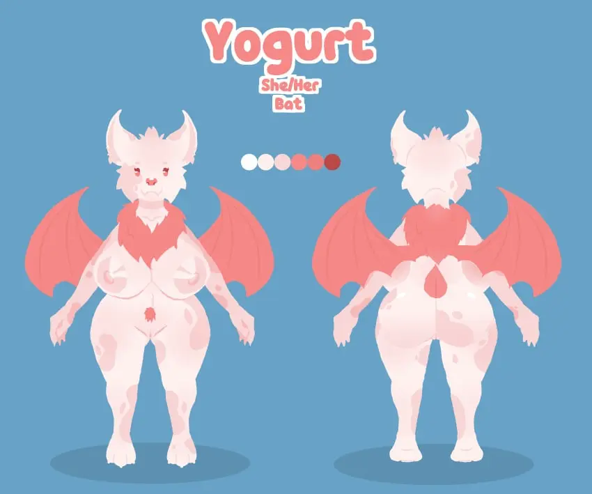 Image big_breasts,breasts,female,hi_res,looking_at_viewer,nipples,simple_background,smile,solo,nude,pussy,ass,big_butt,blue_background,huge_butt,barefoot,areola,feet,digital_media_(artwork),eyebrows,huge_breasts,wings,anthro,absurd_res,cute,fur,genitals,mammal,paws,rear_view,fangs,:3,front_view,cute_face,full_body,tuft,dragon,pink_body,pubes,pink_fur,pink_nose,png,chest_tuft,model_sheet,bat,neck_tuft,flat_colors,solid_color_background,no_outlines,circle_eyebrows,dot_eyes,yogurtbeans,baby_blue,yogurt_(yogurtbeans)