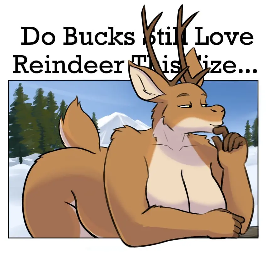 Image big_breasts,breasts,female,hi_res,solo,nude,yellow_eyes,ass,big_butt,sky,huge_breasts,anthro,tan_body,text,bent_over,slightly_chubby,fur,mammal,multicolored_body,multicolored_fur,horn,antlers,english_text,orange_body,narrowed_eyes,2024,tree,mountain,deer,plant,meme,tan_fur,orange_fur,snow,thinking,reindeer,pine_tree,do_men_still_love_women_this_size,meme_caption,evergreen_tree,kikideernunda,tundra