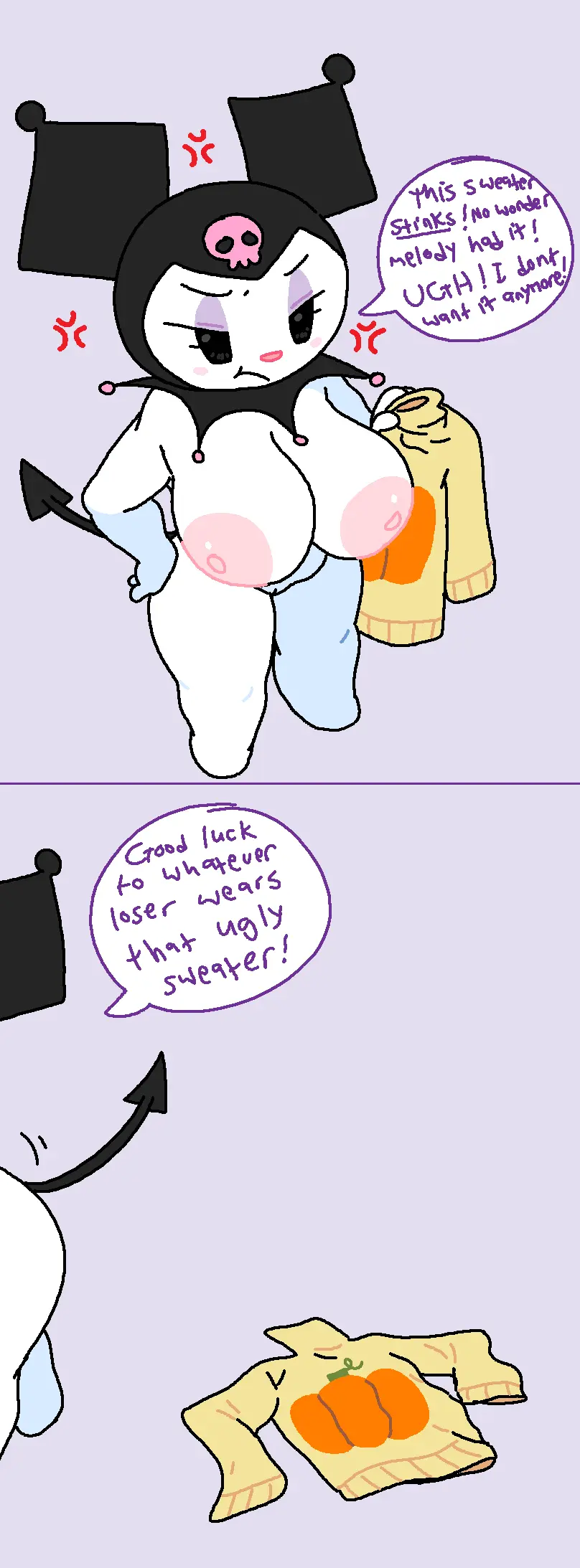 Image breasts,female,anthro,text,tagme,english_text,kuromi,onegai_my_melody,sanrio,cassettedream,dream-cassette,hoshime