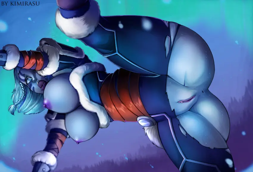 Image 1girls,big_breasts,breasts,female,solo,blue_hair,pussy,tongue_out,thick_thighs,anus,spread_legs,goddess,mythology,smite,posing,european_mythology,all_fours,norse_mythology,blue_skin,ripped_clothing,hi-rez_studios,kimirasu,skadi_(smite)
