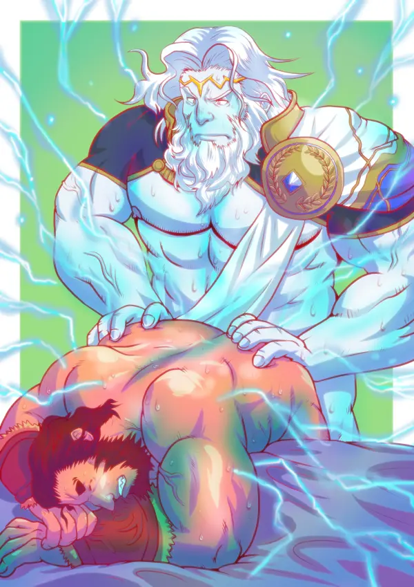 Image red_eyes,male,nude,short_hair,red_hair,sex,dark-skinned_male,dark_skin,doggy_style,interracial,muscular,muscular_male,2boys,anal,male_only,yaoi,bara,multiple_boys,male_focus,abs,old_male,colored_skin,shrug_(clothing),pectorals,fate_(series),beard,blue_skin,facial_hair,full_beard,large_pectorals,mature_male,electricity,old,genta_iwayama,thick_beard,iskandar_(fate),long_beard,fate/zero,ancient_greek_clothes,electrokinesis,greco-roman_clothes,zeus_(fate)