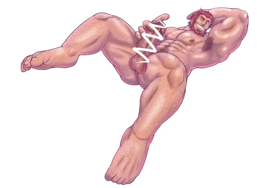 Image red_eyes,solo,white_background,1boy,male,nude,short_hair,red_hair,erection,dark-skinned_male,dark_skin,muscular,muscular_male,male_only,yaoi,completely_nude,spread_legs,censored,pubic_hair,bara,presenting,male_pubic_hair,male_focus,full_body,boner,pectorals,fate_(series),beard,facial_hair,full_beard,large_pectorals,hairy,armpit_hair,mature_male,thick_leg_hair,anal_hair,genta_iwayama,thick_beard,thick_navel_hair,iskandar_(fate),fate/zero,scribble_censor,foot_hair