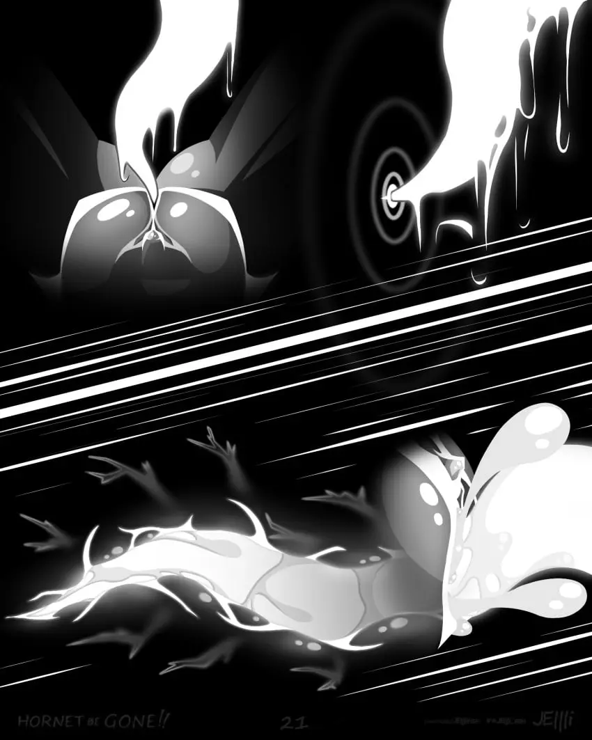 Image female,hi_res,solo,pussy,digital_media_(artwork),tagme,vaginal_penetration,penetration,monochrome,genital_fluids,tentacle,bodily_fluids,genitals,arthropod,hollow_knight,hornet_(hollow_knight),team_cherry,2024,slime,tentacle_in_pussy,vaginal_fluids,tentacle_creature,tentacle_penetration,page_number,ambiguous_fluids,page_21,hornet_be_gone,jellli,the_infection_(hollow_knight)