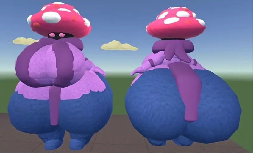 Image 1girls,big_breasts,breasts,female,female_only,bikini,big_ass,bubble_ass,bubble_butt,thick_thighs,thick_ass,glowing_eyes,purple_body,scarf,grey_skin,mushroom,black_legs,plants_vs_zombies,mushroom_girl,pvz,rec_room,mushroom_hat,night_cap_(pvz:bfn),weirdmaker43