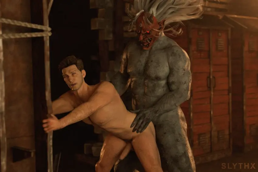 Image human,long_hair,male,nude,penis,big_penis,sex,erection,horns,anal_sex,male/male,male_only,yaoi,balls,hair,huge_cock,monster,demon,gay_sex,3d,bara,big_balls,flaccid,flaccid_penis,pecs,dominant,submissive_male,erect_penis,submissive,large_penis,male_focus,big_muscles,oni,larger_male,silver_hair,daddy,mask,dilf,dead_by_daylight,holding_partner,hunk,thrusting_into_ass,submissive_human,dbd,felix_richter,the_oni_(dbd),mask_only,humansub,monster_on_male,slythx,slythx3d,the_oni