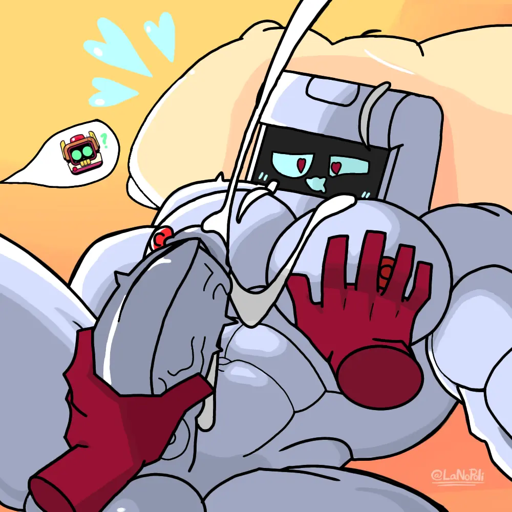Image male,penis,muscular,muscular_male,2boys,yaoi,gay,gay_sex,bara,large_penis,video_games,solo_male,brawl_stars,repost,larger_male,touching_penis,gay_male,robot,question_mark,heart_eyes,muscular_chest,supercell,supercell_(company),explicit,r-t_(brawl_stars),lanopoli,2robots,8-bit_(brawl_stars),retool