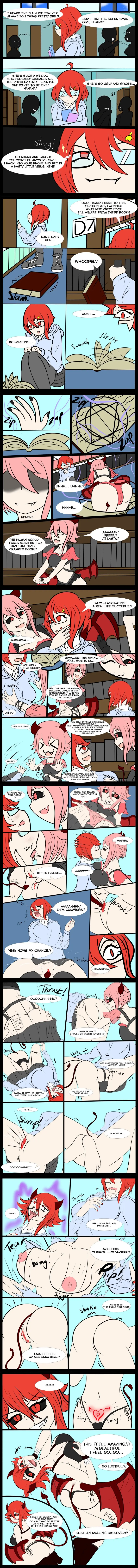 Image female,pussy,original,original_character,demon_girl,comic,yuri,fangs,kissing,original_characters,book,femsub,possession,transformation,femdom,black_sclera,succubus,ass_expansion,breast_expansion,fusion,evil_smile,corruption,laughing,unbirthing,happy_trance,tail_sex,body_invasion,crotch_tattoo,yasuda_kojo