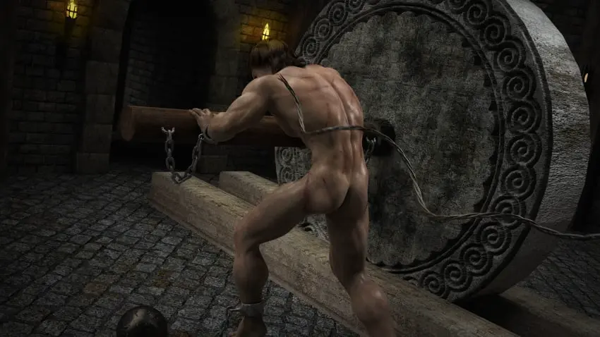 Image brown_eyes,solo,1boy,male,nude,male_only,solo_focus,nude_male,naked,original,original_character,brown_hair,3d,3d_(artwork),torture,oc,3d_model,male_focus,solo_male,naked_male,masculine,masculine_male,slave,enslaved,broken,abused,whipped,ball_and_chain,human_slave,male_slave,masculine_slave,abused_male,brosfate,leoart,ball_and_chain_restraint,forced_labor,marks_on_body,tortured