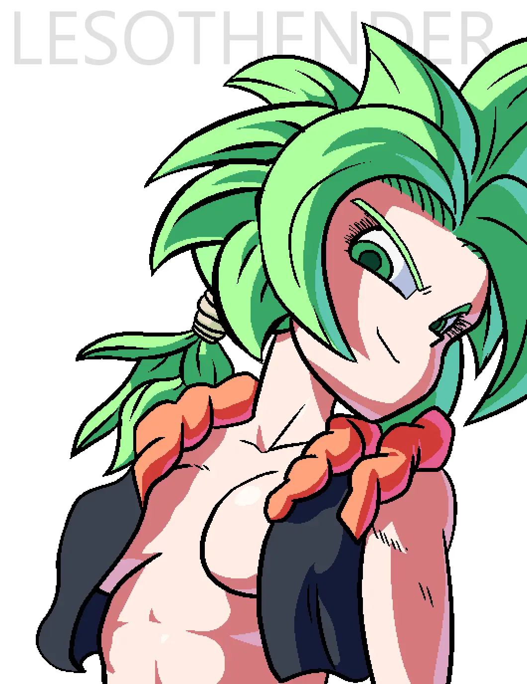 Image 1girls,big_breasts,breasts,breasts_out,female,female_only,looking_at_viewer,shiny_skin,white_background,female_focus,voluptuous,ponytail,muscular,watermark,artist_name,cleavage,round_breasts,shiny,shiny_hair,solo_female,green_eyes,voluptuous_female,dragon_ball,green_hair,artist_signature,biceps,looking_at_another,abs,artist_logo,smirk,smirking,smirking_at_viewer,muscular_female,dragon_ball_super,muscles,fusion,kefla,saiyan,universe_6,looking_aside,muscular_arms,2020,shiny_breasts,saiyan_girl,spiky_hair,shiny_clothes,universe_6_girls,female_saiyan,fusion_character,fusion_dance,legendary_super_saiyan,metamoran_clothing,metamoran_fusion,super_saiyan,caule,green_ponytail,lesothender,shiny_abs