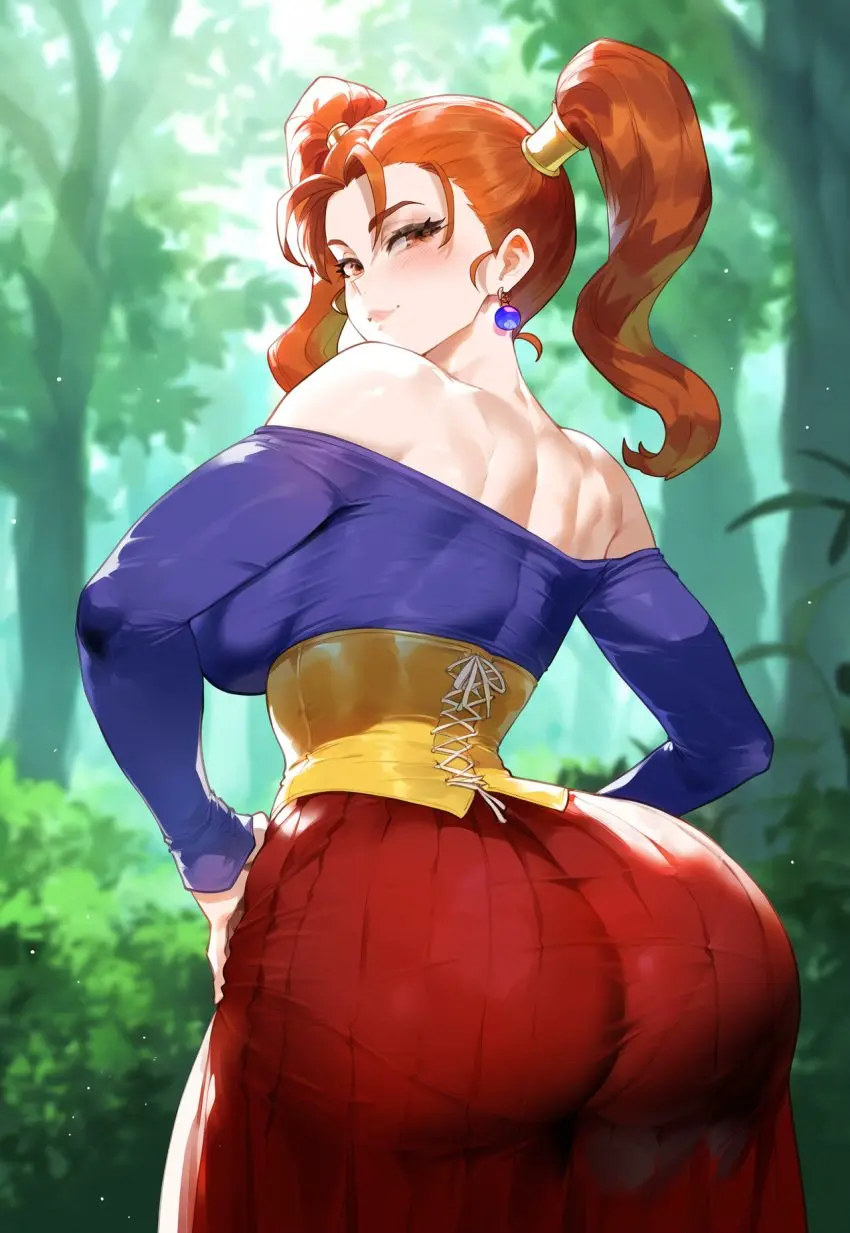 Image 1girls,breasts,brown_eyes,female,large_breasts,solo,ass,bubble_butt,earrings,huge_ass,wide_hips,ai_generated,bare_shoulders,sideboob,from_behind,fat_ass,thick_ass,curvy,brown_hair,ass_focus,thiccwithaq_(ai_style),dat_ass,dragon_quest,creamy_ai,dragon_quest_viii,jessica_albert
