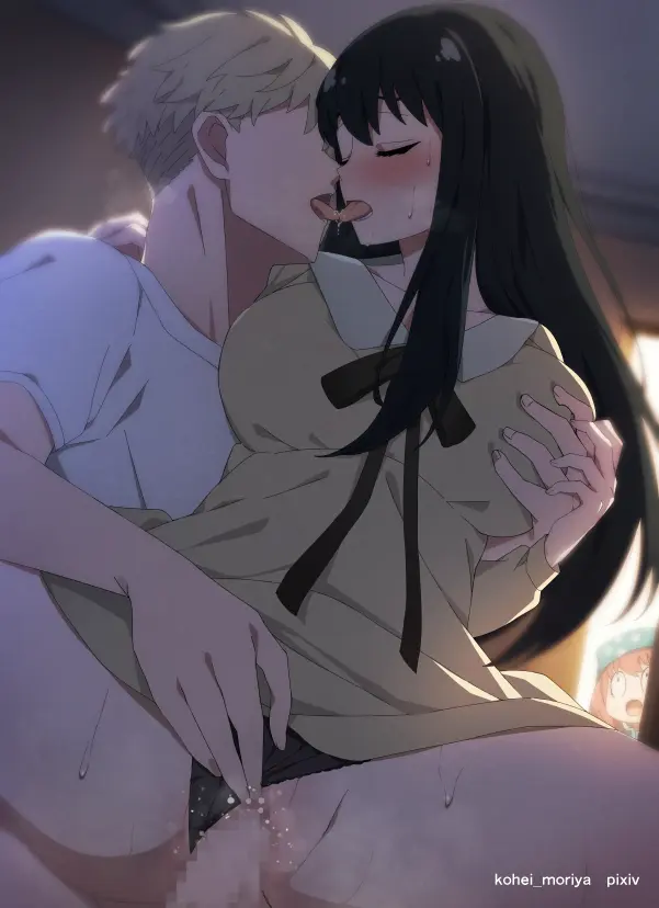 Image blush,female,long_hair,long_sleeves,shirt,1boy,2girls,black_hair,male,multiple_girls,short_hair,straight,panties,underwear,faceless_male,sex,watermark,artist_name,pink_hair,blonde_hair,dress,vaginal_penetration,husband_and_wife,censored,closed_eyes,indoors,black_panties,bedroom,grabbing,grabbing_another's_breast,white_shirt,fingering,faceless,kissing,walk-in,t-shirt,french_kiss,spy_x_family,yor_briar,yor_forger,yellow_dress,kissing_while_penetrated,hair_down,anya_forger,loid_forger,kohei_moriya,anya_(spy_x_family)