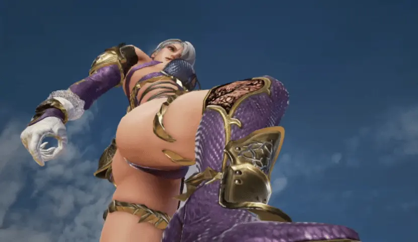 Image 1girls,breasts,female,female_only,large_breasts,looking_at_viewer,solo,gloves,short_hair,ass,thighs,sky,solo_female,3d,animated,large_ass,talking,talking_to_viewer,silver_hair,soul_calibur,stepped_on,isabella_valentine,soul_calibur_vi