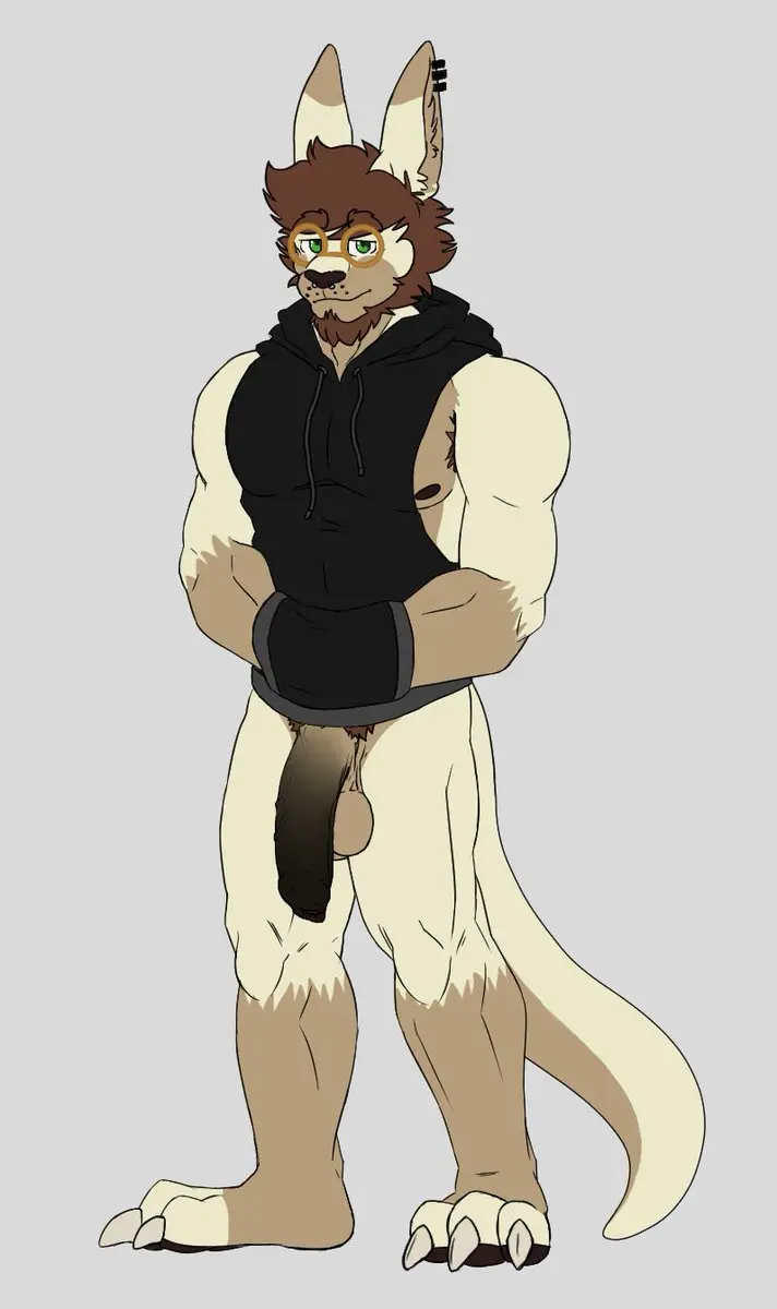 Image clothed,clothing,hi_res,nipples,solo,male,penis,barefoot,humanoid_penis,feet,male_only,balls,eyewear,glasses,anthro,piercing,green_eyes,2022,flaccid,genitals,mammal,ear_piercing,bottomless,foreskin,uncircumcised,humanoid_genitalia,pubes,beard,facial_hair,body_hair,armpit_hair,marsupial,pantsless,countershading,ear_ring,ring_piercing,nose_piercing,facial_piercing,kangaroo,macropod,bobfirrer,sleeveless_hoodie,niicmunter