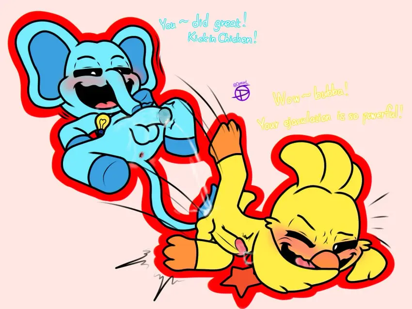 Image simple_background,cum,male,cum_in_ass,male/male,cum_inside,ejaculation,yellow_body,yellow_fur,blue_body,furry_only,no_humans,blue_fur,simple_shading,yellow_skin,blue_skin,critters_(poppy_playtime),poppy_playtime,poppy_playtime_(chapter_3),smiling_critters,kickinchicken,kickinchicken_(poppy_playtime),elephant,bubba_bubbaphant,palatis,opstarl,elephant_penis
