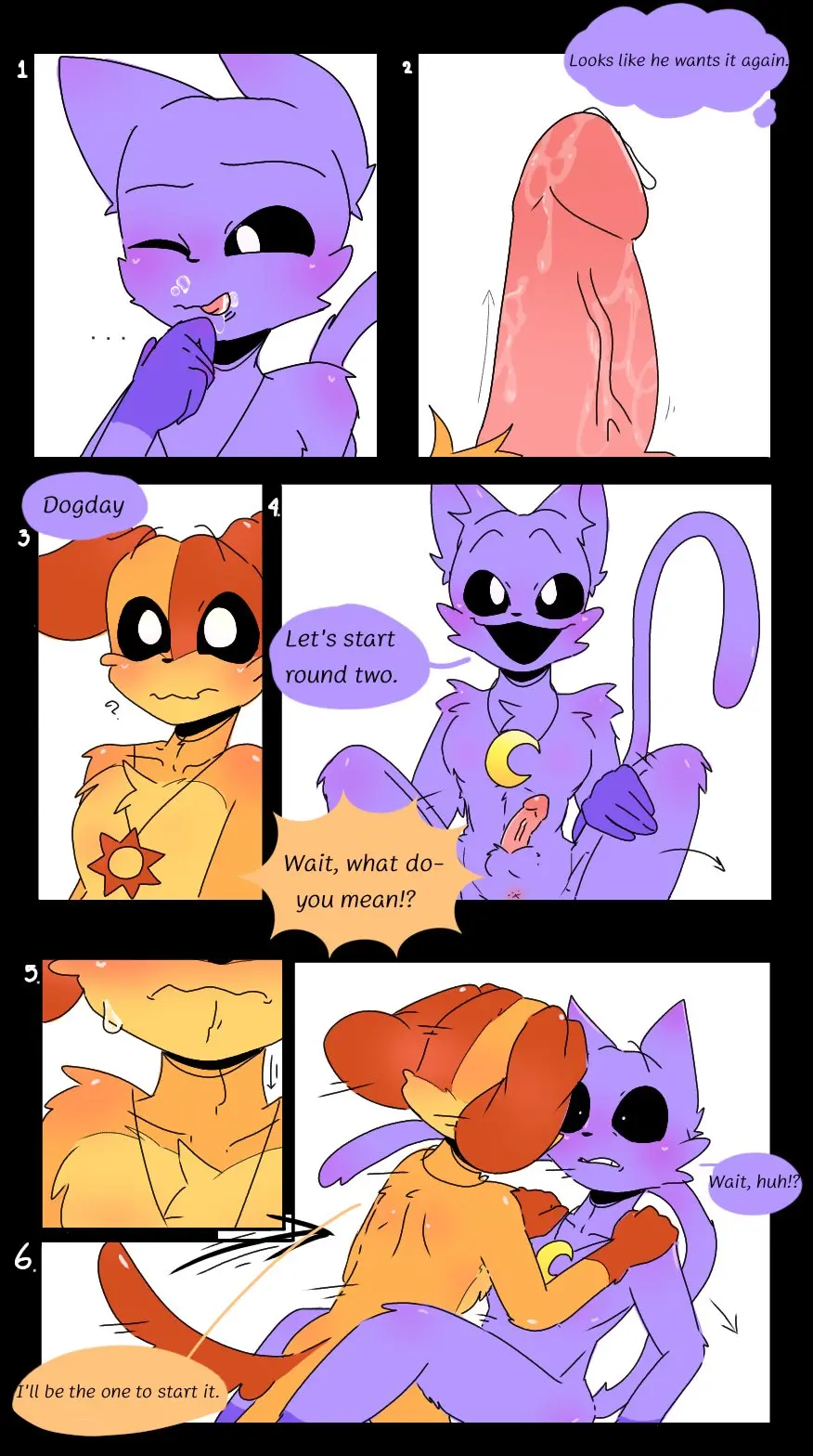 Image male,penis,big_penis,male/male,comic,comic_page,furry_only,no_humans,critters_(poppy_playtime),poppy_playtime,poppy_playtime_(chapter_3),smiling_critters,catnap_(poppy_playtime),dogday_(poppy_playtime),palatis