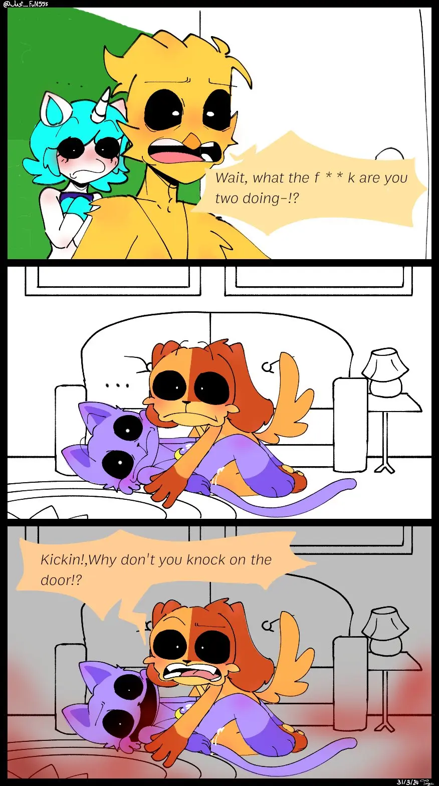 Image blush,cum,male,sex,white_skin,anal,anal_sex,cum_in_ass,male/male,anthro,cum_inside,purple_fur,purple_skin,tagme,mythology,comic,comic_page,canine,domestic_dog,yellow_body,yellow_fur,cum_on_body,feline,surprised_expression,white_body,furry_only,anthro_only,no_humans,orange_skin,orange_fur,white_fur,yellow_skin,domestic_cat,unicorn,anthro_on_anthro,chicken,gallus_(genus),dog,critters_(poppy_playtime),poppy_playtime,poppy_playtime_(chapter_3),smiling_critters,cat,catnap,catnap_(poppy_playtime),dogday_(poppy_playtime),crafty_corn,craftycorn,cyan_hair,cyan_tail,gallus,kickinchicken,kickinchicken_(poppy_playtime),unicorn_horn,dogday,doggy,palatis