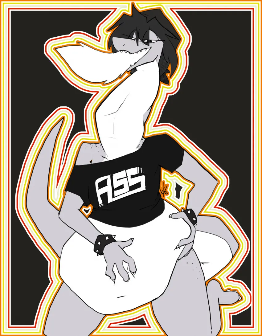 Image clothing,hi_res,shirt,solo,male,hat,headwear,belly,big_belly,headgear,jewelry,teeth,anthro,bulge,sharp_teeth,claws,bracelet,long_neck,reptile,scalie,topwear,vore,lizard,oral_vore,neck_bulge,topazknight