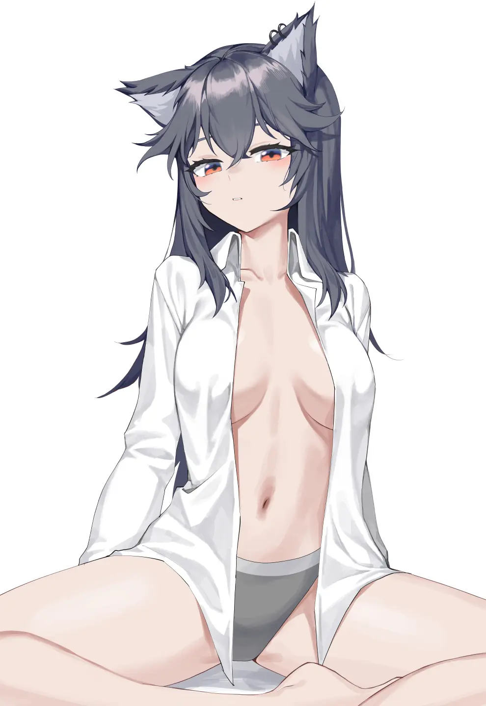 Image female,female_only,arknights,topless,texas_(arknights),koi27,siguya
