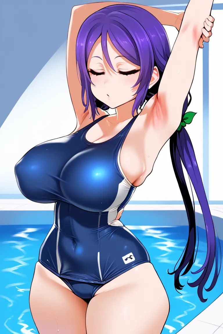 Image breasts,female,ai_generated,huge_breasts,love_live!,school_swimsuit,tharkica,toujou_nozomi