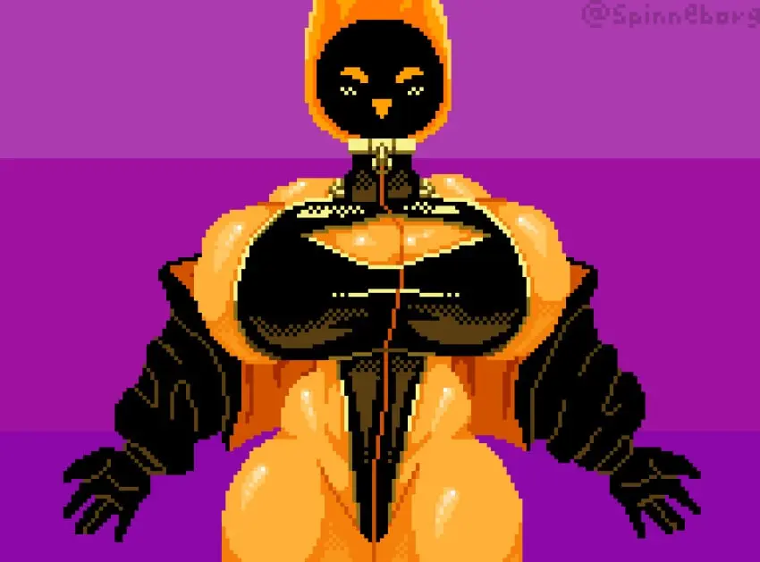Image 1girls,big_breasts,breasts,clothing,female,female_only,large_breasts,looking_at_viewer,solo,thick_thighs,wide_hips,cleavage,huge_breasts,original,busty,animated,jacket,orange_body,bouncing_breasts,commission,pixel_art,boob_window,flaming_hair,pixel_animation,jiggle,jiggling_breasts,fire_elemental,motorball_(citrus_bt_69),spinneborg