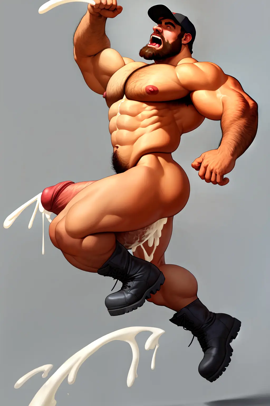 Image 1boy,cum,male,penis,muscular,muscular_male,ai_generated,cum_in_ass,male_only,balls,huge_cock,huge_balls,solo_male,father,orgasm_face