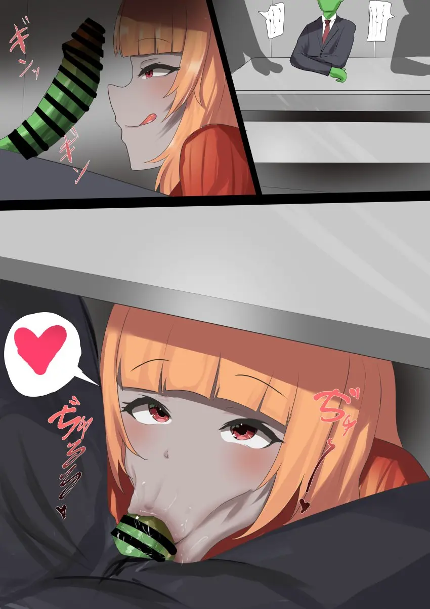 Image 1girls,blush,female,looking_at_viewer,red_eyes,1boy,male,penis,tongue_out,tongue,fellatio,orange_hair,green_skin,monster_girl,:q,dress,character_request,shoulder_length_hair,censored,saliva,pov,blowjob,2_panel_comic,2koma,comic,male_pov,looking_at_penis,heart,spoken_heart,eye_contact,colored_skin,table,penis_awe,naughty_face,blushing,hime_cut,sucking,:>=,green_penis,blowjob_face,grey_skin,saliva_on_tongue,monster_boy,saliva_on_penis,suit,stealth_sex,vacuum_blowjob,desk,business_suit,under_the_table,fellatio_under_table,stealth_fellatio,hidden_blowjob,blowjob_under_table,banaparubon00,jjagjmptmptj,sequential,stealth_blowjob,stealth_oral