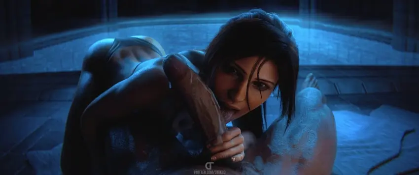 Image breasts,breasts_out,female,no_bra,licking_penis,male,oral,penis,panties,big_penis,female_focus,light-skinned_male,tied_hair,3d,oral_sex,female_on_top,thong,grabbing_penis,imminent_sex,imminent_oral,lara_croft,tomb_raider,panties_only,lara_croft_(survivor),dtee3d