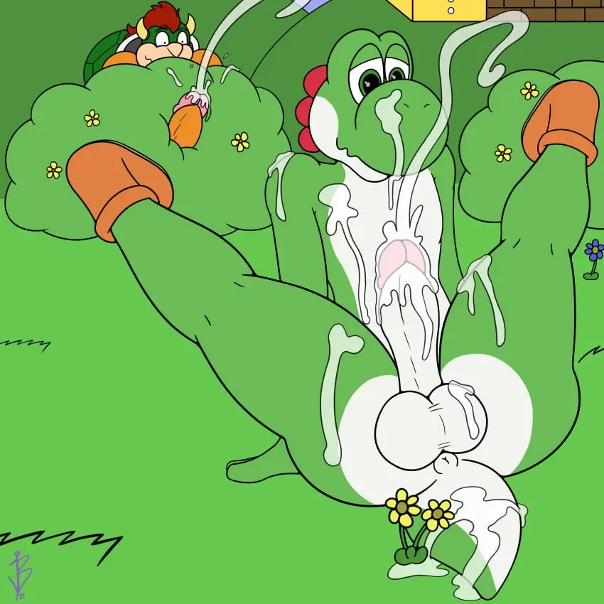 Image cum,male,penis,ass,big_penis,male_only,balls,anthro,anus,cock,mario_(series),nintendo,outdoors,big_balls,excessive_cum,reptile,cumshot,bowser,autofellatio,voyeur,super_mario_bros.,yoshi,autosuck,jbgryph