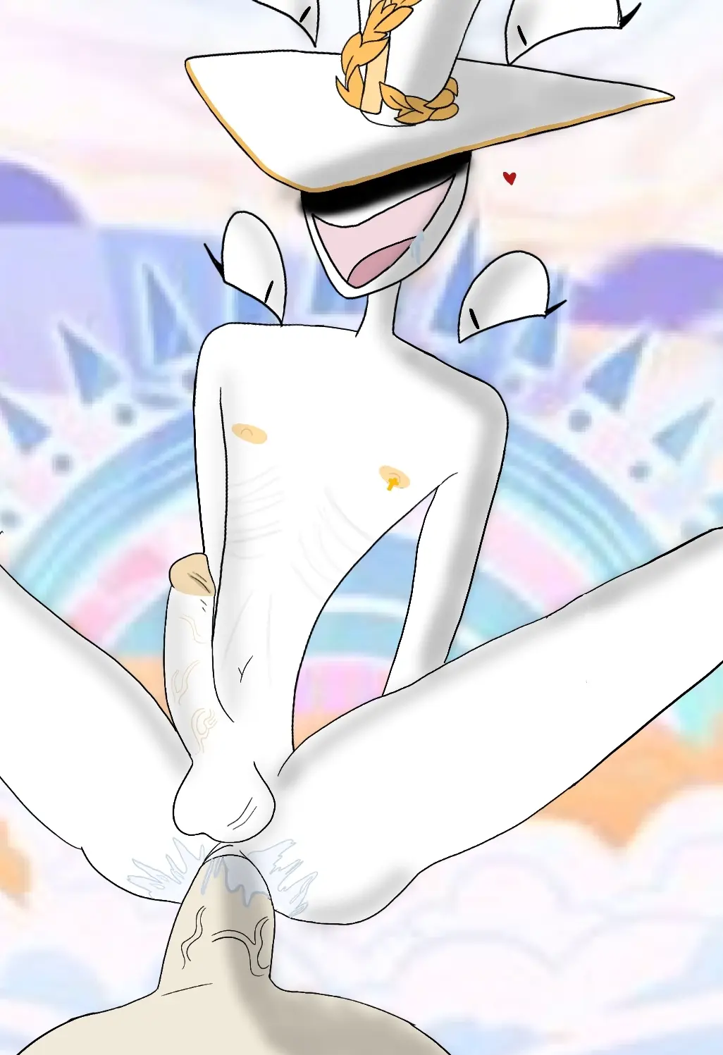 Image nipples, cum, male, penis, big_ass, big_penis, sex, white_skin, smiling, 2boys, balls, drooling, angel, gay, gay_sex, saliva, dick, big_balls, precum, big_nipples, dick_in_ass, hazbin_hotel, christianity, angel_boy, bad_anatomy, tophat, tight_ass, god_(hazbin_hotel), angels, bad_art, god_(christian)