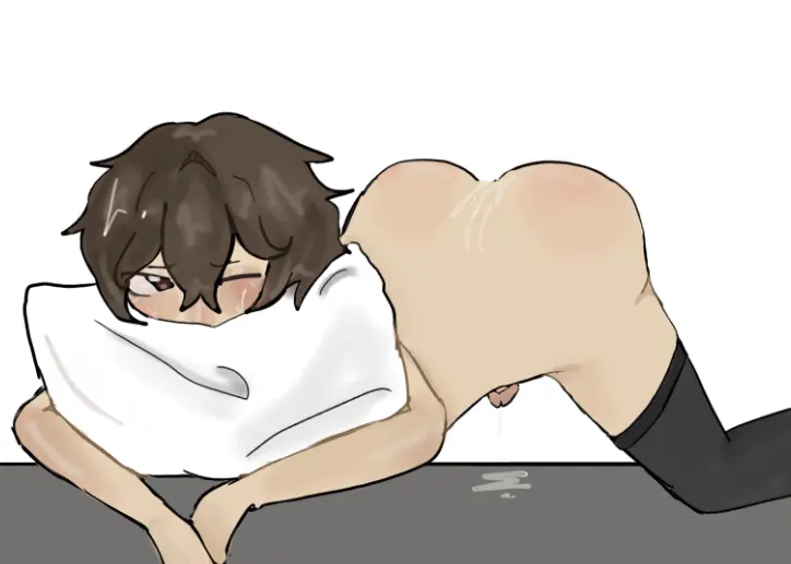 Image cum,cum_drip,penis,dick,arched_back,bungo_stray_dogs,dazai_osamu