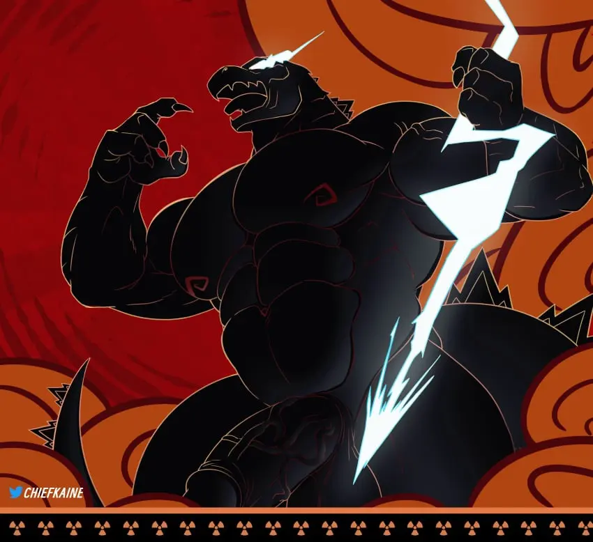 Image hi_res,highres,solo,1boy,absurdres,male,penis,furry,uncensored,muscular,muscular_male,male_only,yaoi,belly,anthro,absurd_res,cloud,bara,from_below,half-erect,male_focus,anthro_only,meme,pectorals,plump,glowing,furry_male,large_pectorals,electricity,godzilla_(series),parody,girthy_penis,godzilla,hercules_(disney),zeuszilla,hercules_(1997),glowing_eye,fine_art_parody,holding_lightning_bolt,style_parody,electrokinesis,dinosaur_boy,greek_painting_style,here_comes_zeuszilla_(meme),chiefkaine,eye_trail,light_trail