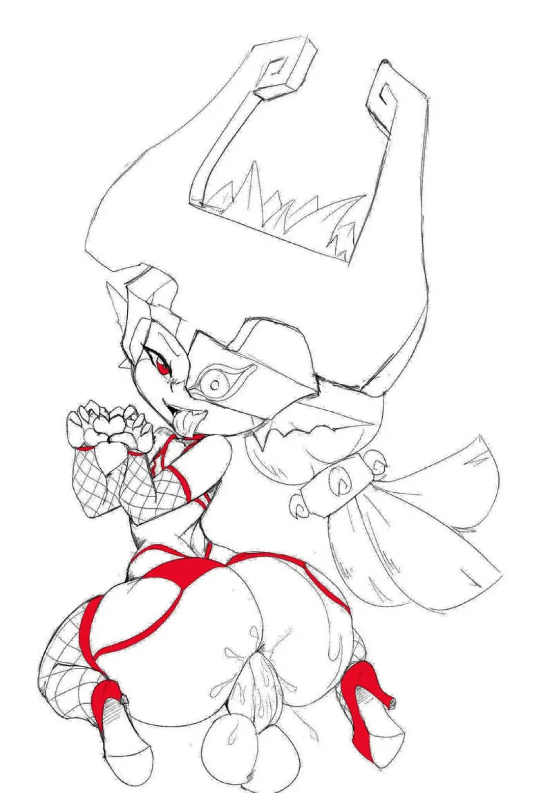 Image 1girls,female,1boy,male,penis,straight,tongue_out,tongue,female_focus,sex,erection,humanoid,balls,partial_male,cum_inside,testicles,nintendo,smooth_penis,penetration,high_heels,fishnets,disembodied_penis,the_legend_of_zelda,toony,heart_symbol,ballsack,scrotum,spot_color,drawn,fluids,midna,the_legend_of_zelda:_twilight_princess,twilight_princess,red_lingerie,thecon,red_high_heels,imp_midna