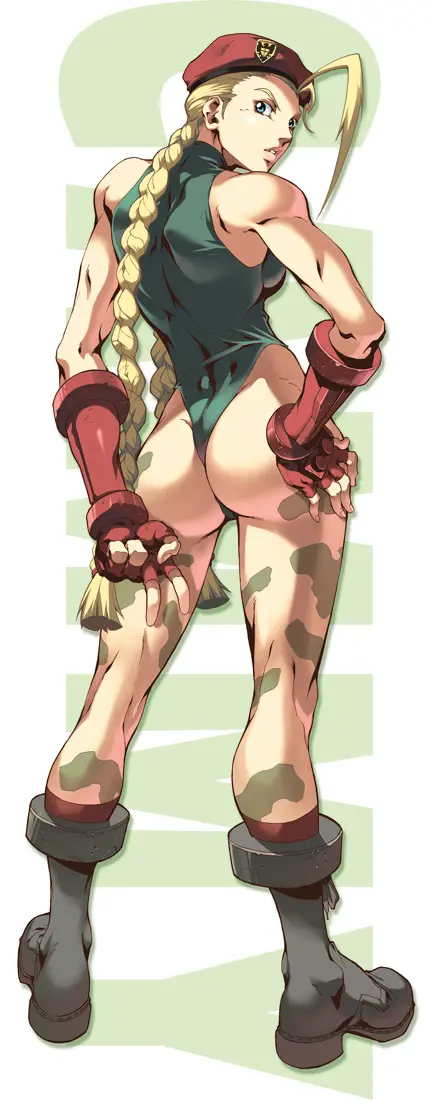 Image 1girls,female,female_only,light_skin,long_hair,solo,blue_eyes,ass,solo_female,blonde_hair,back,blonde_female,leotard,boots,green_leotard,capcom,street_fighter,cammy_white,alvin_lee,christine_choi