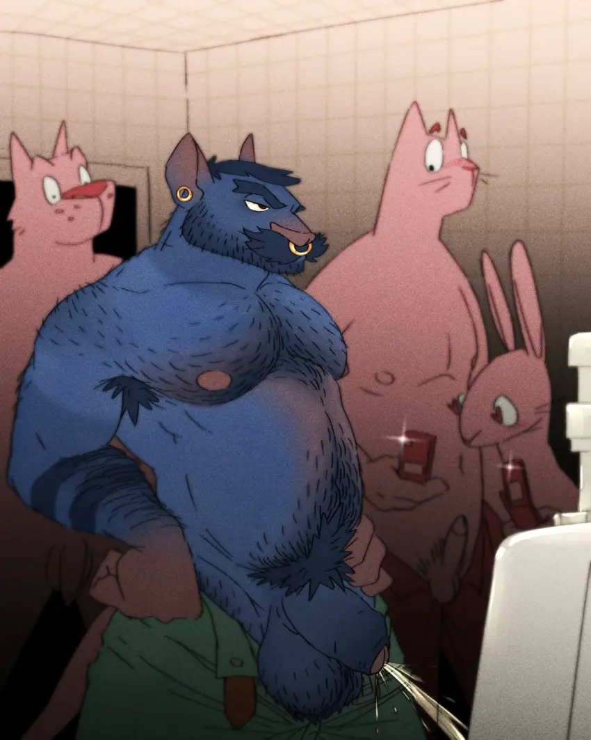 Image clothed,clothing,hi_res,nipples,pants,male,nude,penis,big_penis,erection,muscular,male/male,belly,tattoo,balls,anthro,piercing,penis_size_difference,small_penis,hand_on_hip,topless,big_balls,genital_fluids,flaccid,slightly_chubby,bodily_fluids,genitals,mammal,biceps,pecs,ear_piercing,arm_tattoo,foreskin,uncircumcised,feline,angry,2024,wide_eyed,murid,happy_trail,electronics,lagomorph,leporid,rabbit,group,phone,felid,pubes,beard,penis_awe,cellphone,smartphone,murine,rat,rodent,bottomwear,fist,open_clothing,facial_hair,peeing,hairy,arm_hair,body_hair,armpit_hair,mature_male,moustache,chest_hair,ring_piercing,forearms,stubble,nose_piercing,nose_ring,facial_piercing,open_bottomwear,open_pants,leg_hair,voyeur,musclegut,hairy_balls,urine,watersports,urine_stream,urinal,belly_hair,shoulder_hair,forearm_hair,forearm_tattoo,mithgarx,urinal_peeking
